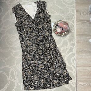NWT🌷DRESS BARN🌷Black tan paisley sleeveless polyester spandex dress